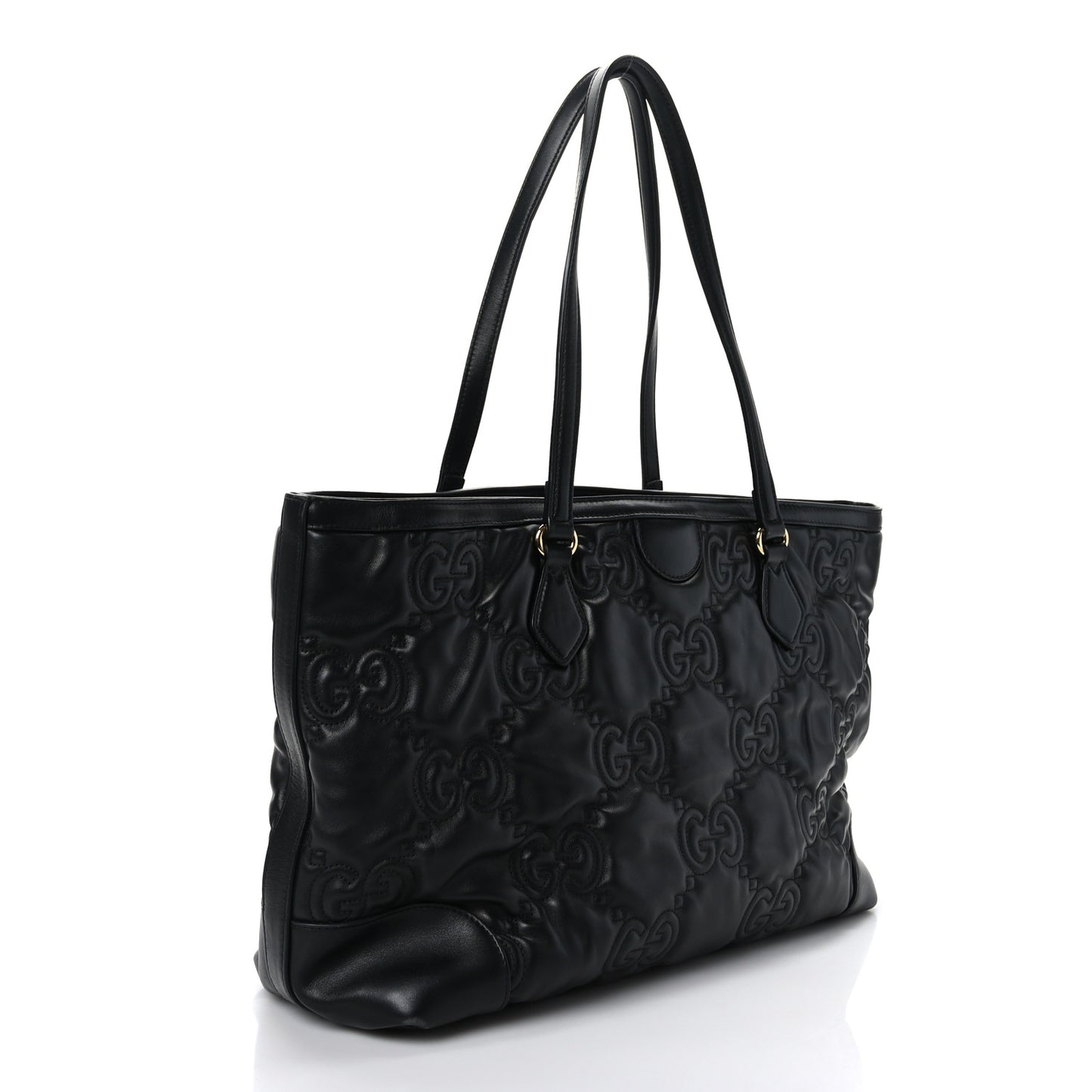 Calfskin GG Matelasse Medium Ophidia Shopping Tote Black