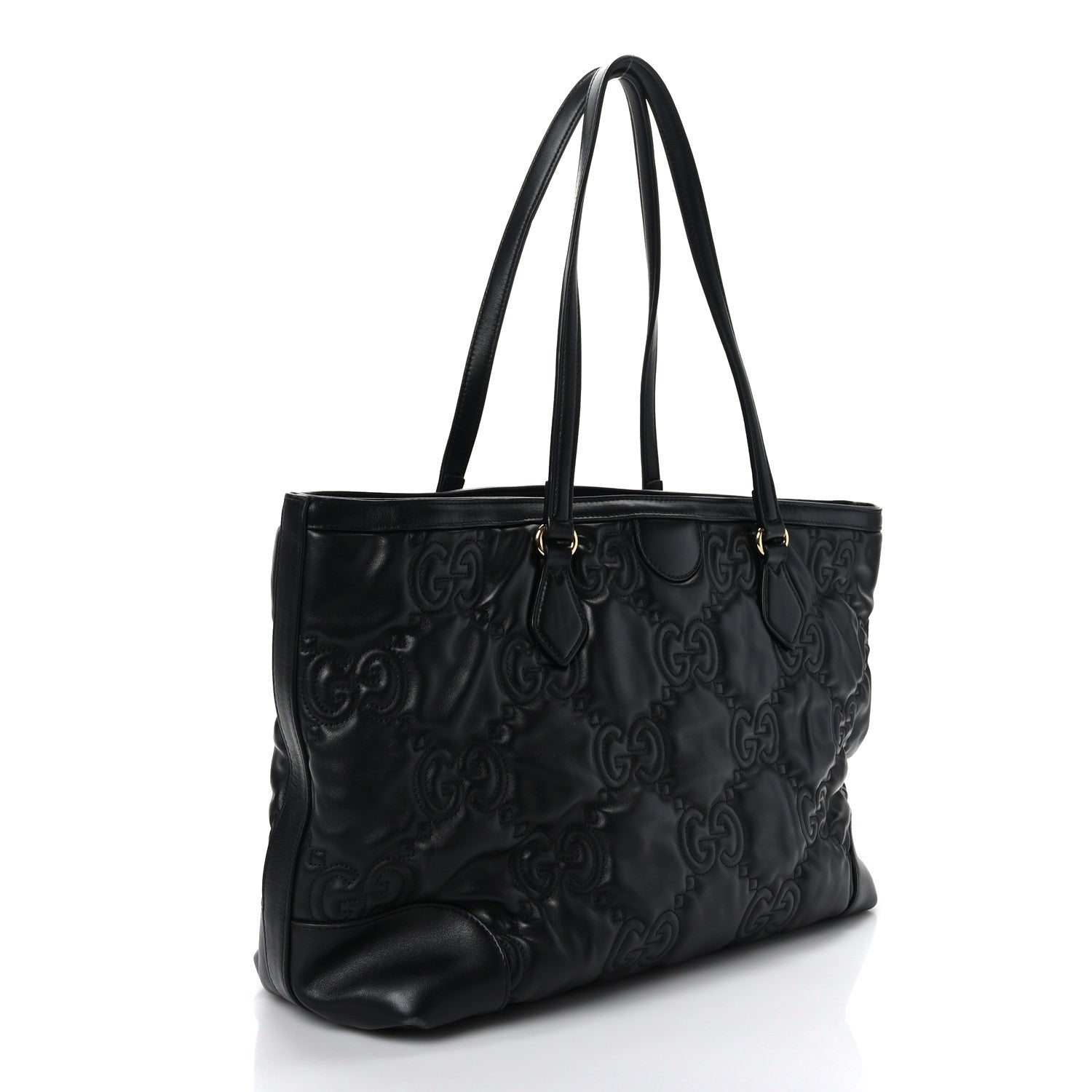 Gucci Calfskin GG Matelasse Medium Ophidia Shopping Tote Black 3 of 9