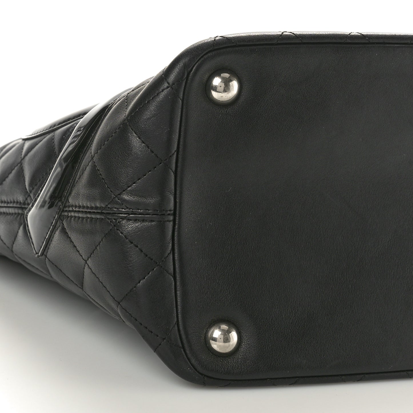 Calfskin Quilted Large Cambon Tote Black