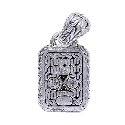 John Hardy Sterling Silver Classic Chain Pave Diamond Enhancer Pendant 3 of 5