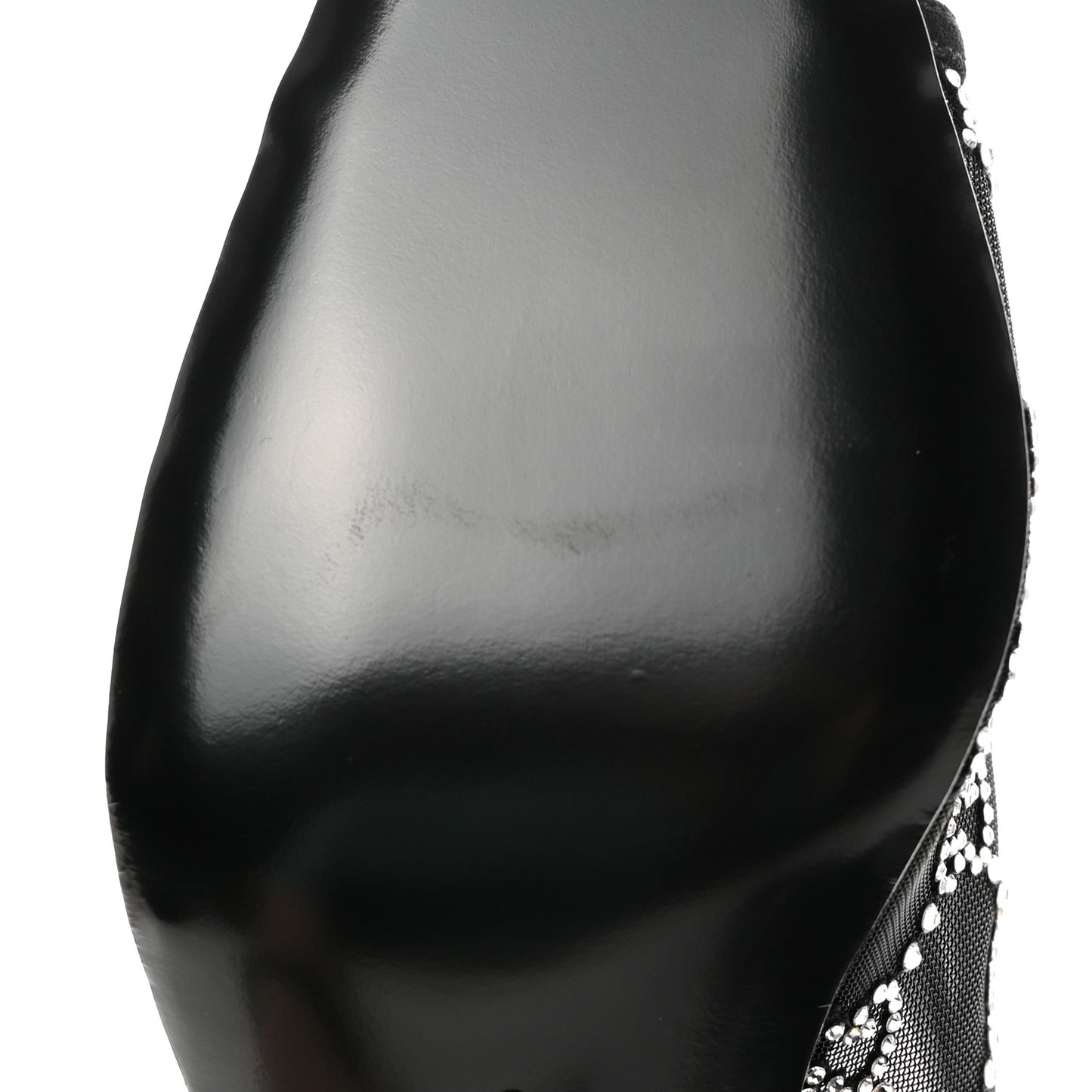 Tela Retino Kid Scamosciato Crystal GG Monogram Square G 95mm Slide Sandals 37.5 Black