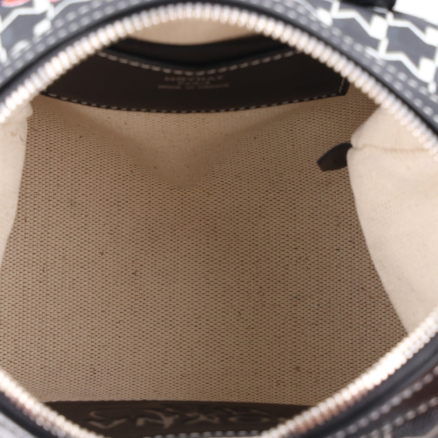 X KASING LUNG Calfskin Canvas M Labubu Boston Bag Black Multicolor