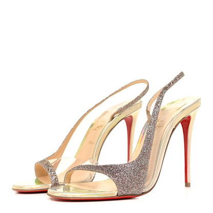 Christian Louboutin Mini Glitter PVC Specchio Optisling 100 Sandals 38 Multicolor Plantine 3 of 12
