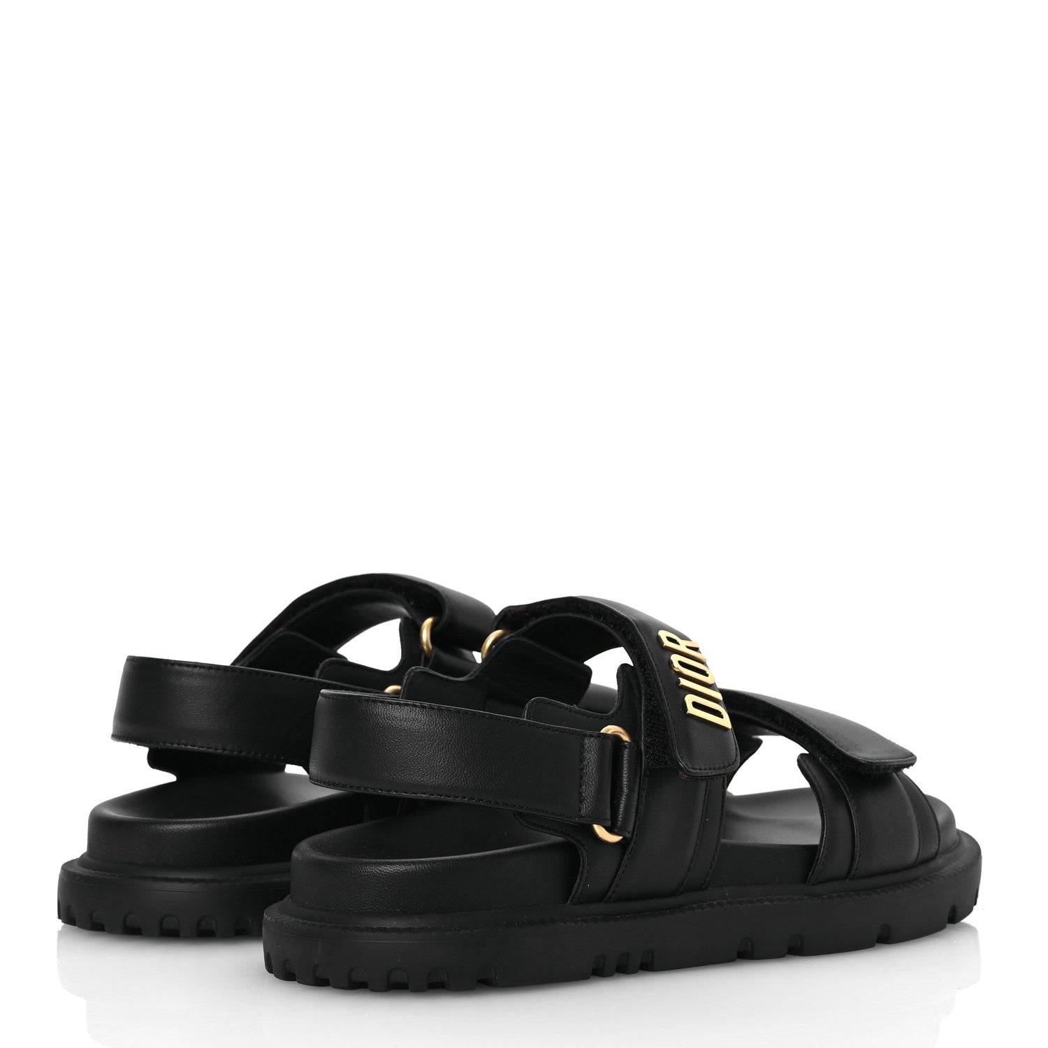 Christian Dior Lambskin Dioract 10mm Sandals 35 Black 5 of 12