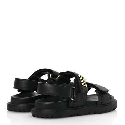 Christian Dior Lambskin Dioract 10mm Sandals 35 Black 5 of 12