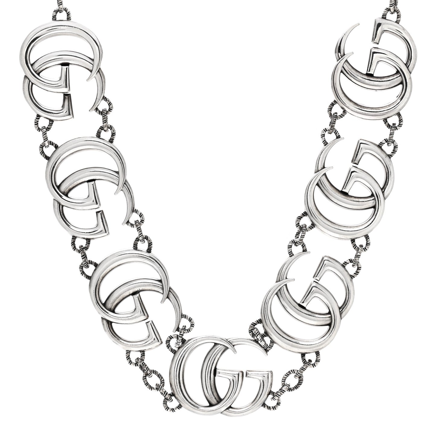 Sterling Silver Double G Marmont Statement Necklace
