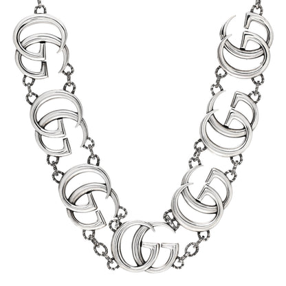 Gucci Sterling Silver Double G Marmont Statement Necklace 1 of 4