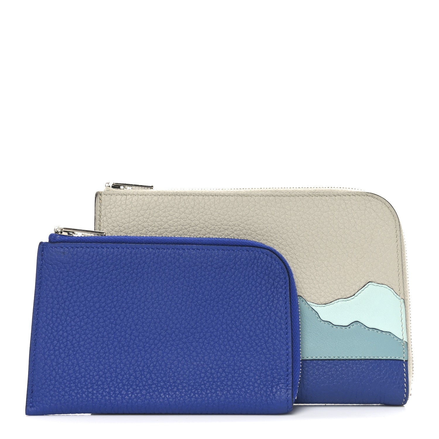 Hermes Togo Swift Endless Road Zip Wallet Gris Perle Bleu De Malte 2 of 8
