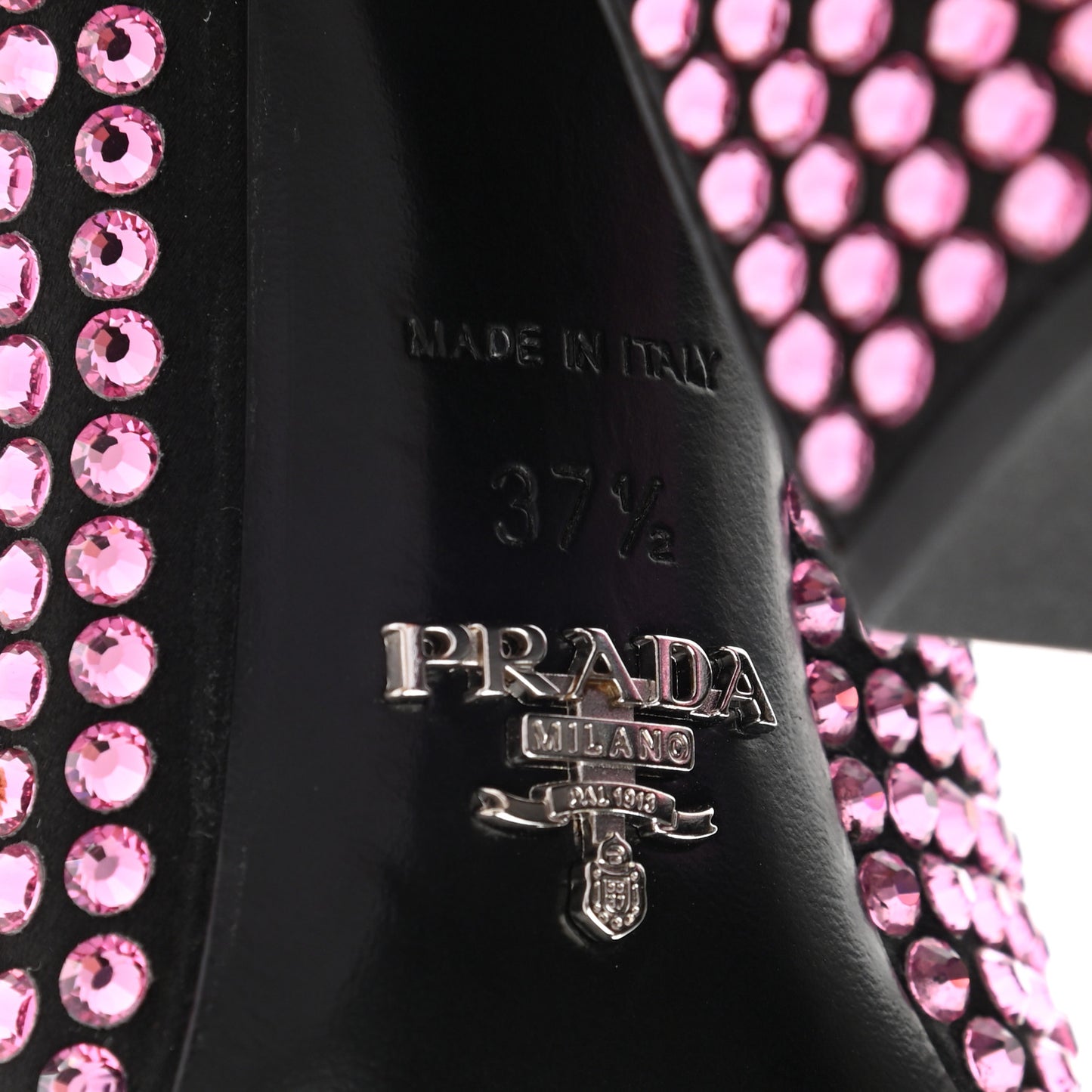 Satin Crystal 105mm Pumps 37.5 Rosa