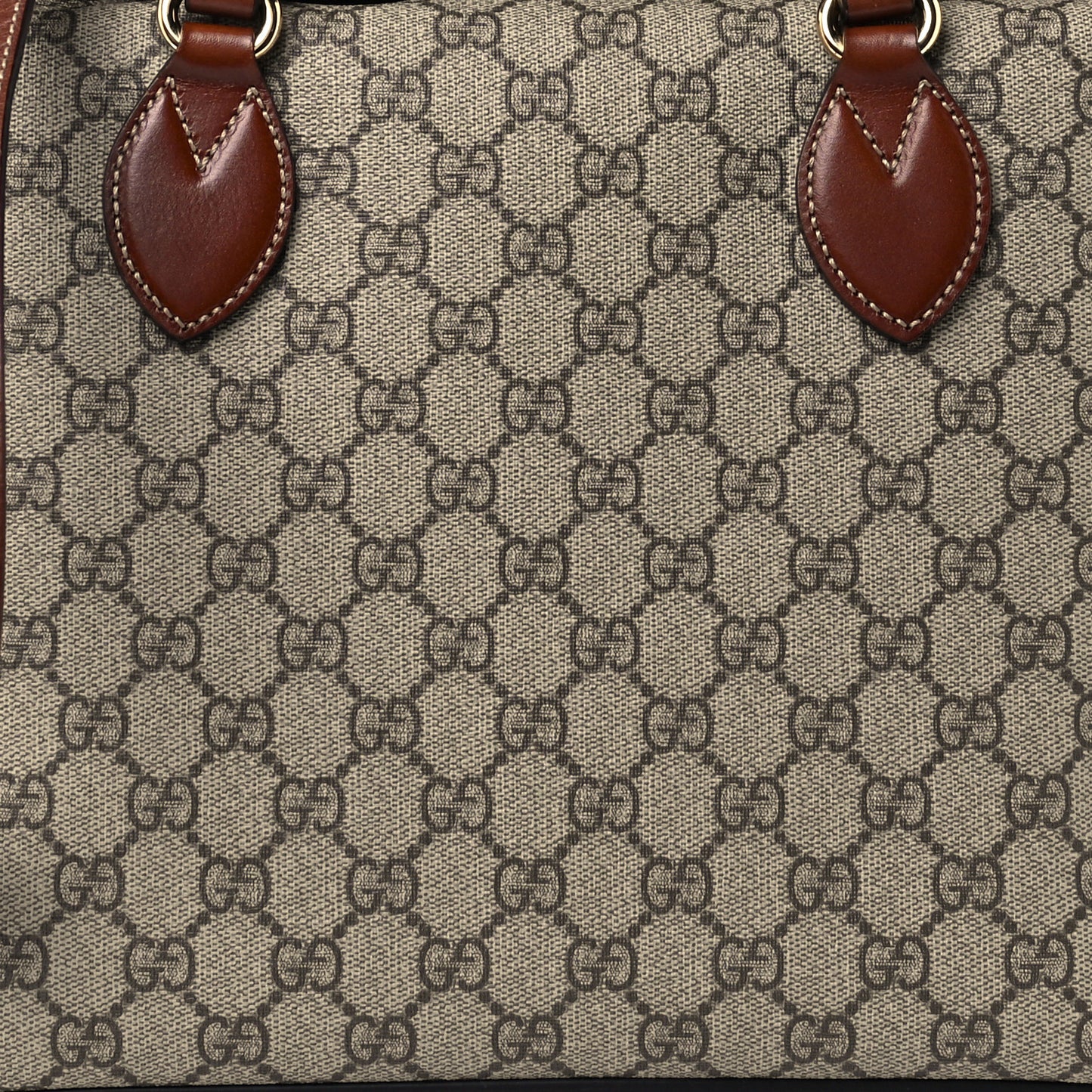 GG Supreme Monogram Linea A Foldover Tote Brown