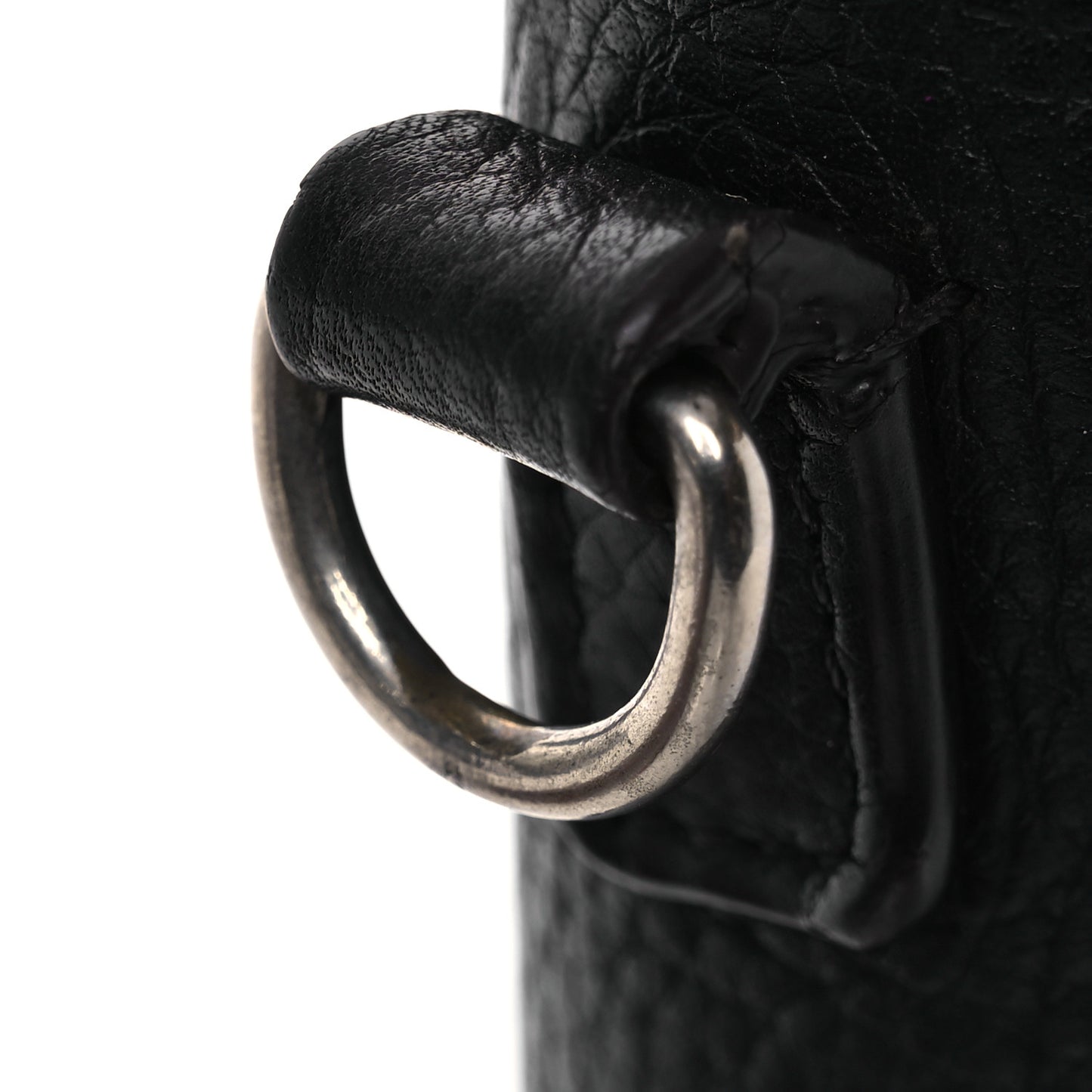 Drummed Calfskin Nano Luggage Black