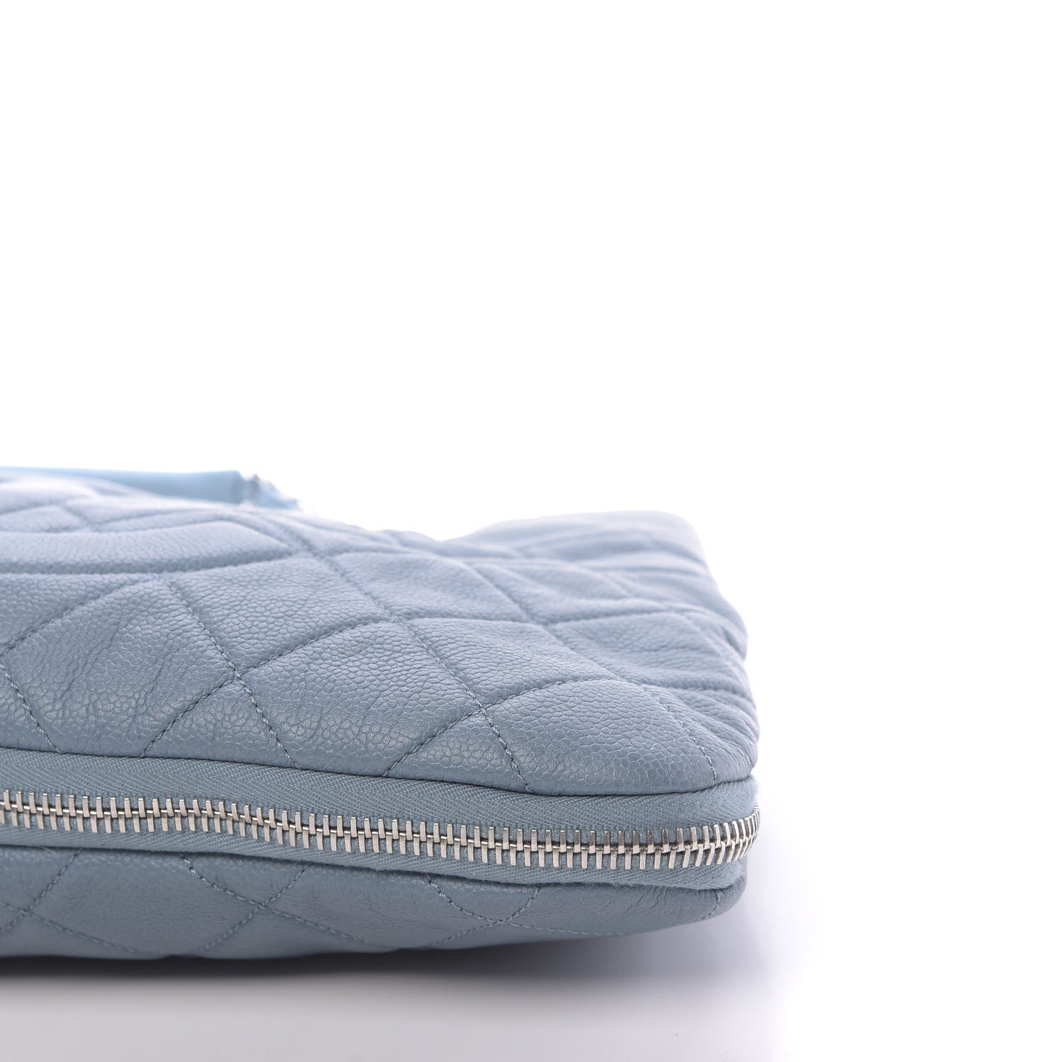 Chanel Caviar Quilted Expandable Zip Shoulder Bag Blue 12 of 12