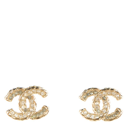 Chanel Crystal CC Earrings Gold 1 of 5