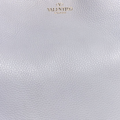 Valentino Garavani Grained Calfskin Rockstud Shoulder Tote Pastel Grey 9 of 11