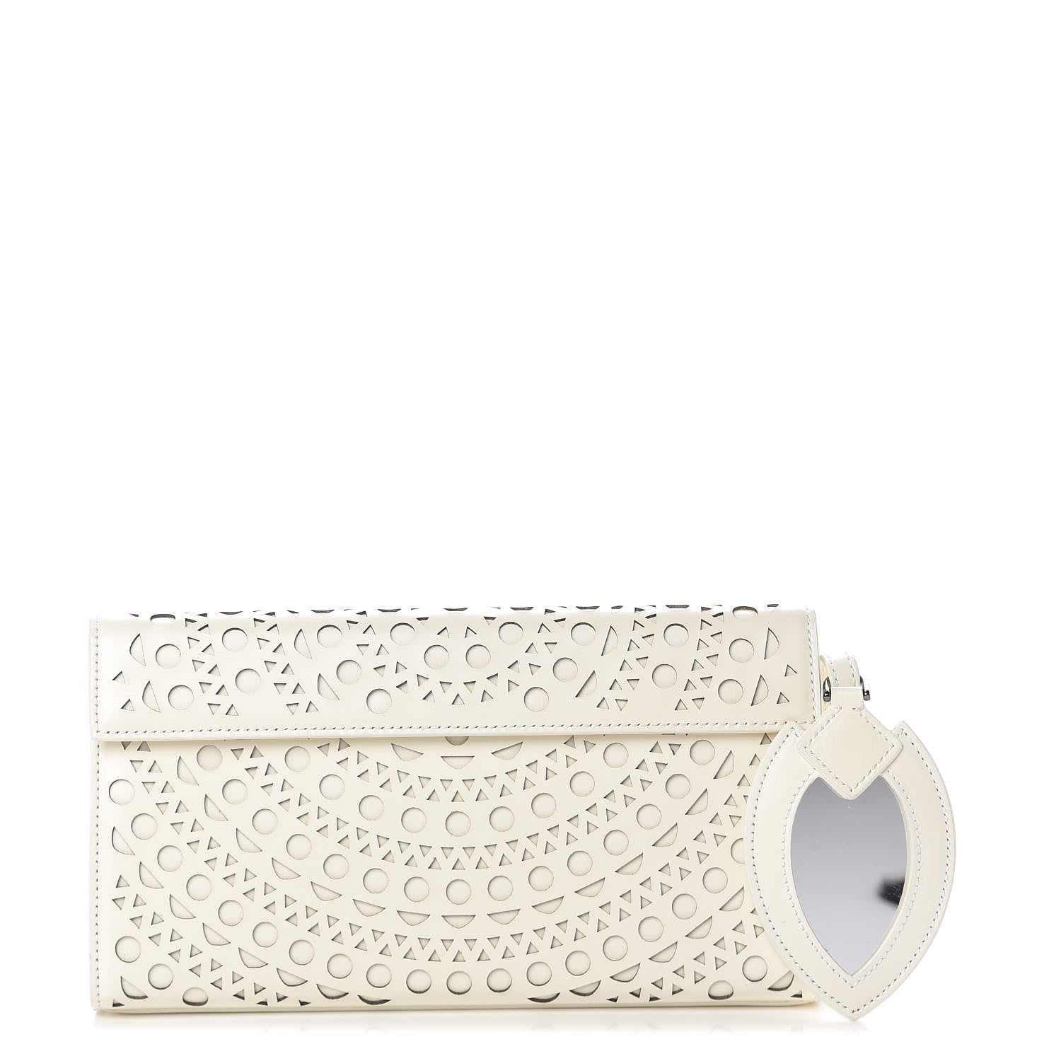 Alaia Calfskin Laser Cut Clutch White 1 of 11