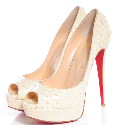 Christian Louboutin Python Lady Peep 150 Pumps Craie 39.5 3 of 6