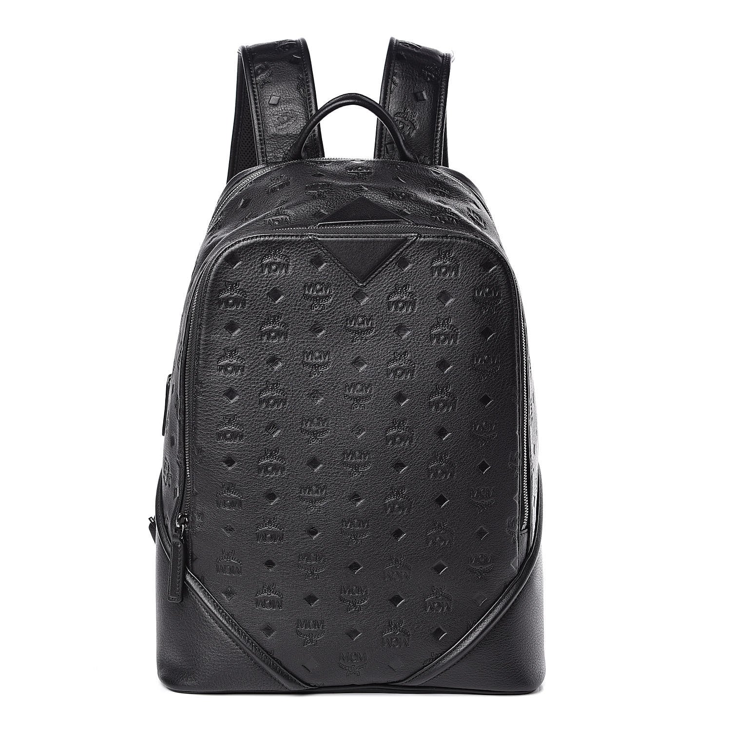 MCM Calfskin Ottomar Monogram Duke Backpack Black 1 of 10