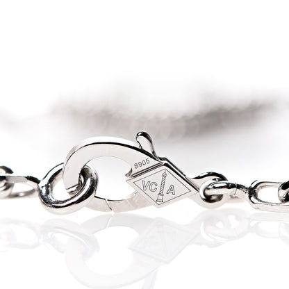 Van Cleef & Arpels 18K White Gold Grey Mother of Pearl 5 Motifs Vintage Alhambra Bracelet 3 of 4
