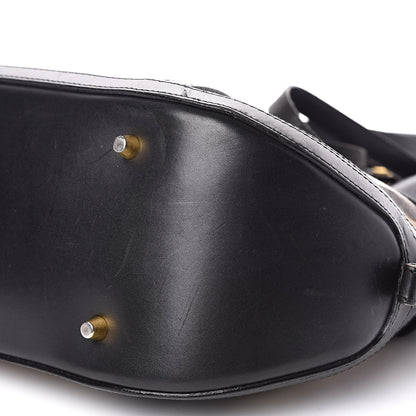 Burberry Bridle Calfskin House Check Small Orchard Bowling Bag Black 9 of 20