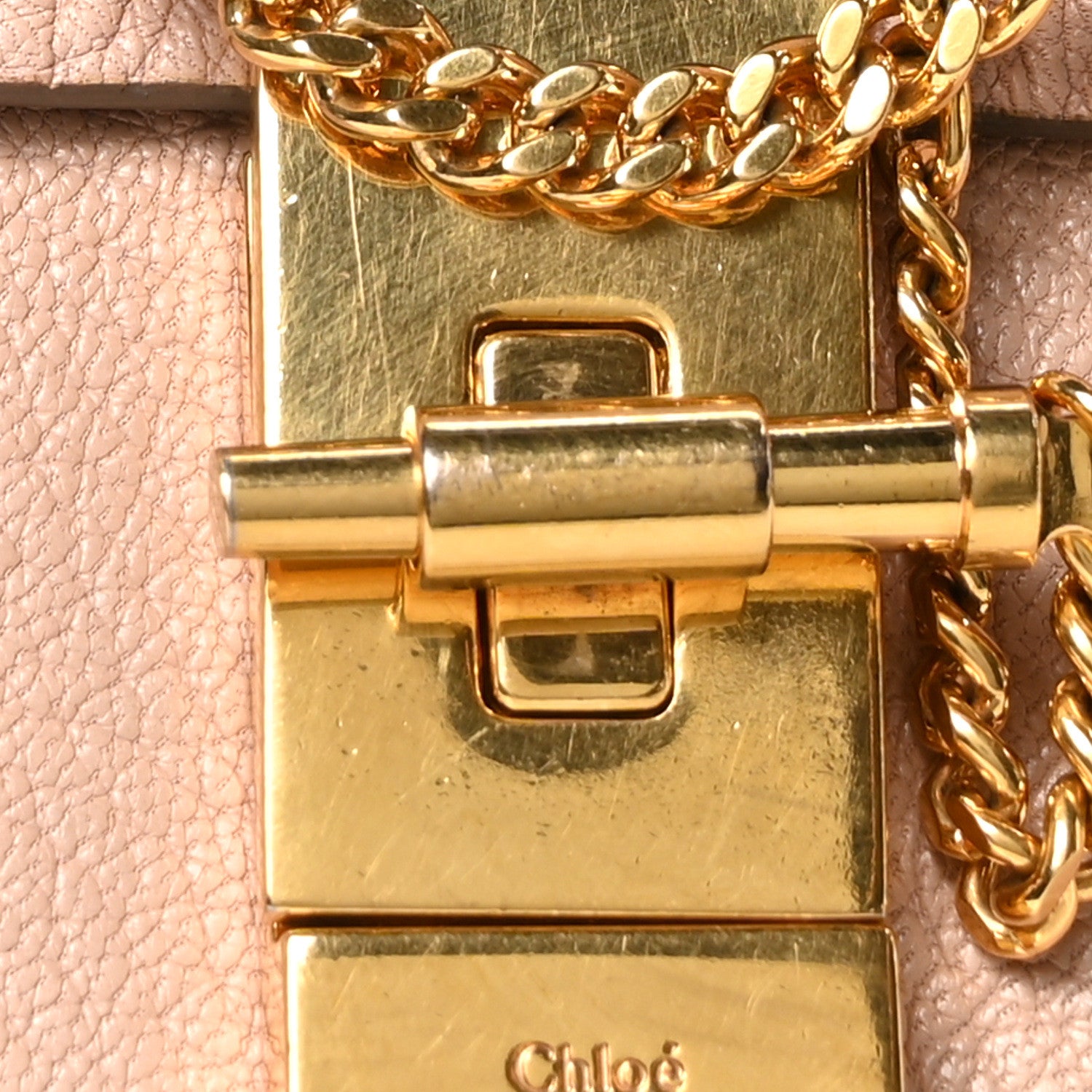 Chloe Grained Lambskin Drew Shoulder Bag Cement Pink 7 of 9