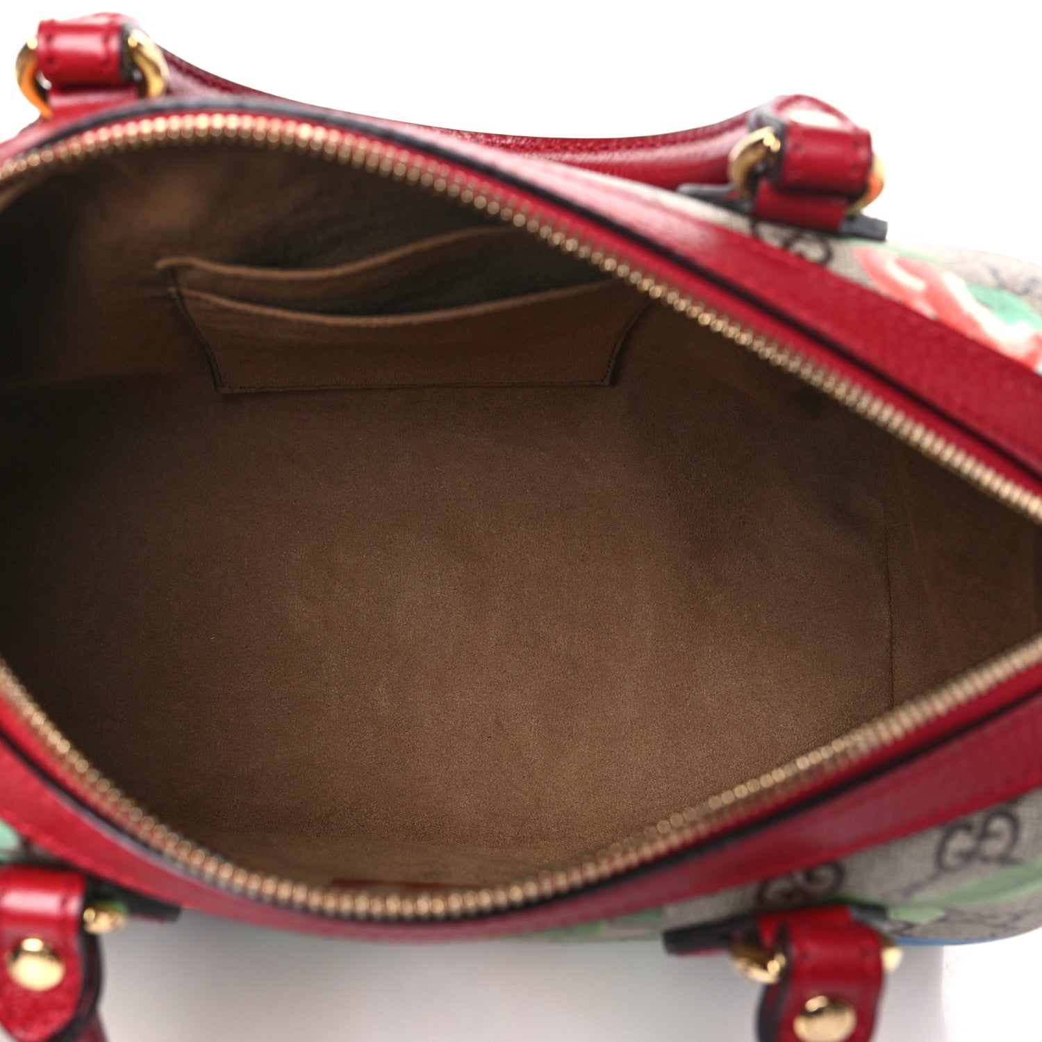 Gucci GG Supreme Monogram Tian Small Boston Beige Multicolor Red 5 of 10