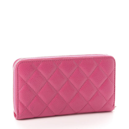 Chanel Caviar Quilted Medium Zip Around Wallet Pink 3 of 9