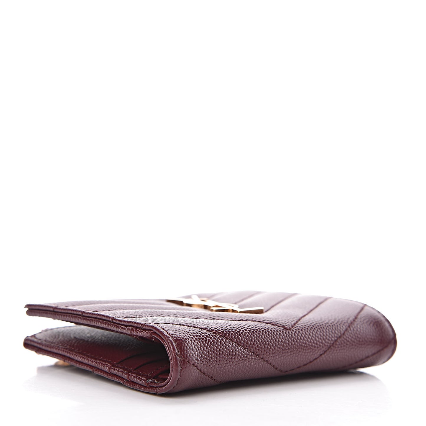 Grain De Poudre Matelasse Chevron Monogram Zipped Card Case Palissandre