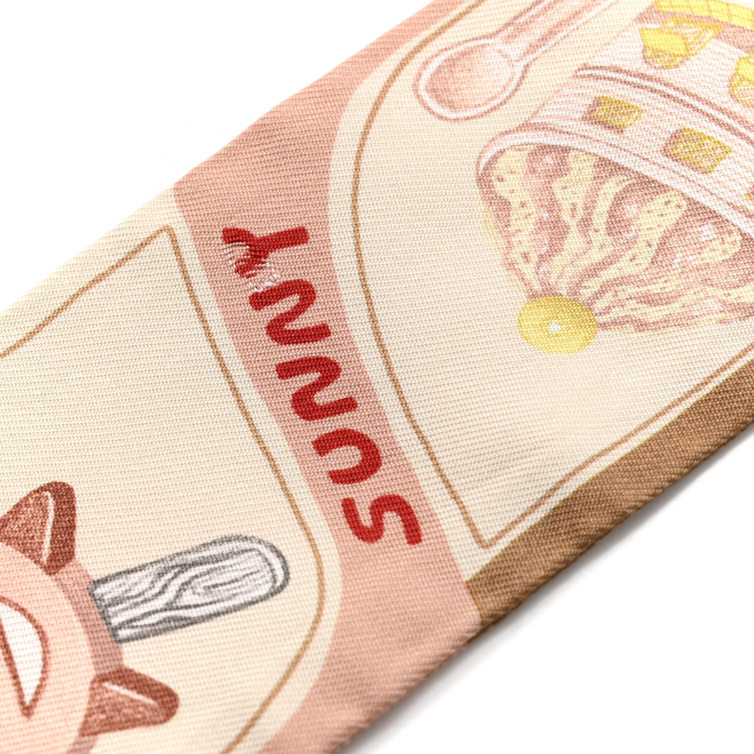 Hermes Silk Funny Ice Cream Twilly Beige Cream Vert 6 of 6