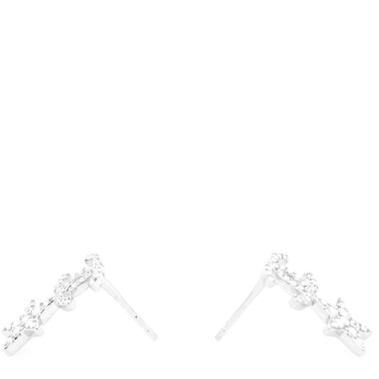 Chanel Crystal CC Starfall Drop Earrings Silver 3 of 4