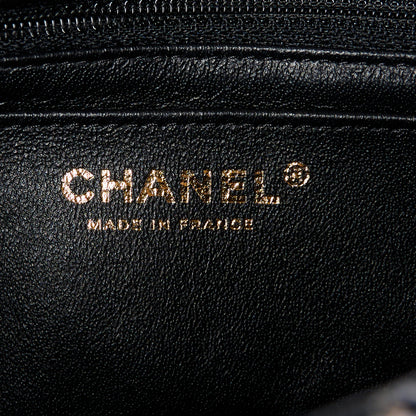 Chanel Glittered Tweed Quilted Mini Rectangular Flap Navy Blue 6 of 11