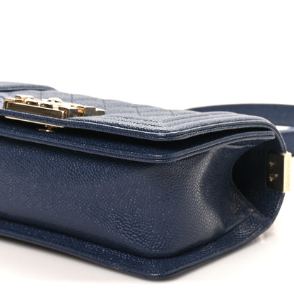 Chanel Caviar Quilted Small Boy Flap Navy 9 of 9