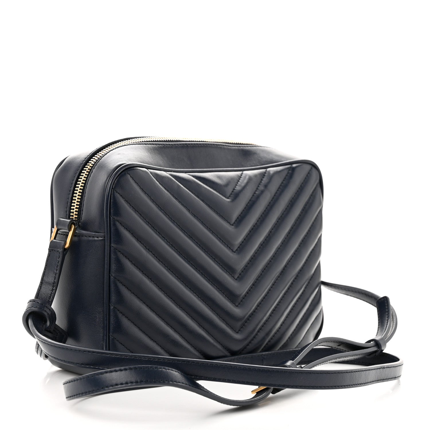Saint Laurent Calfskin Matelasse Monogram Lou Camera Bag Navy 3 of 10