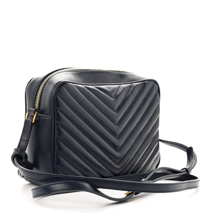 Saint Laurent Calfskin Matelasse Monogram Lou Camera Bag Navy 3 of 10