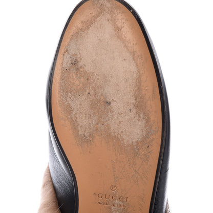 Gucci Malaga Kid Fur Crystal Dragon Embroidered Womens Princetown Slippers 35 Black 10 of 15