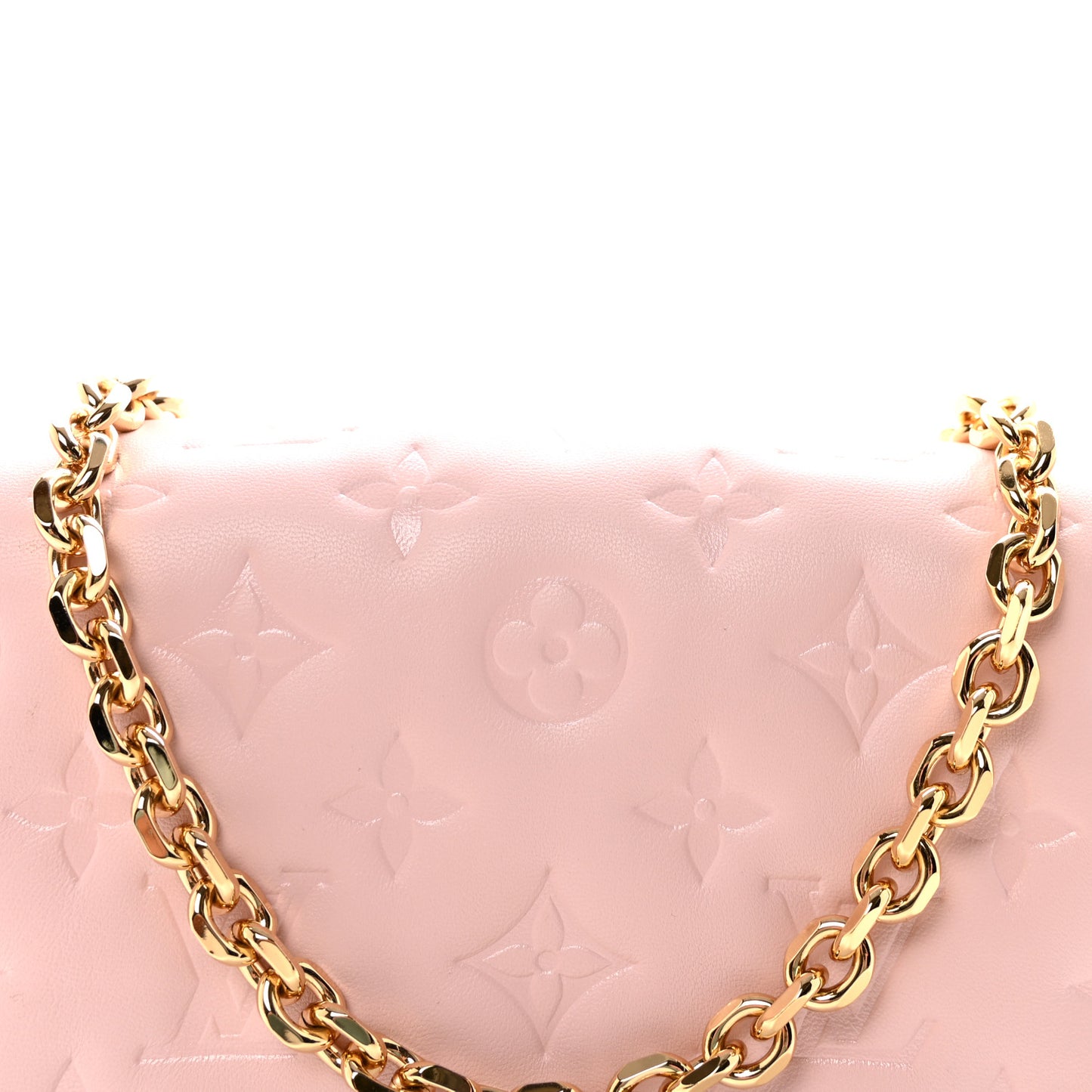 Lambskin Embossed Monogram Pochette Coussin Rose