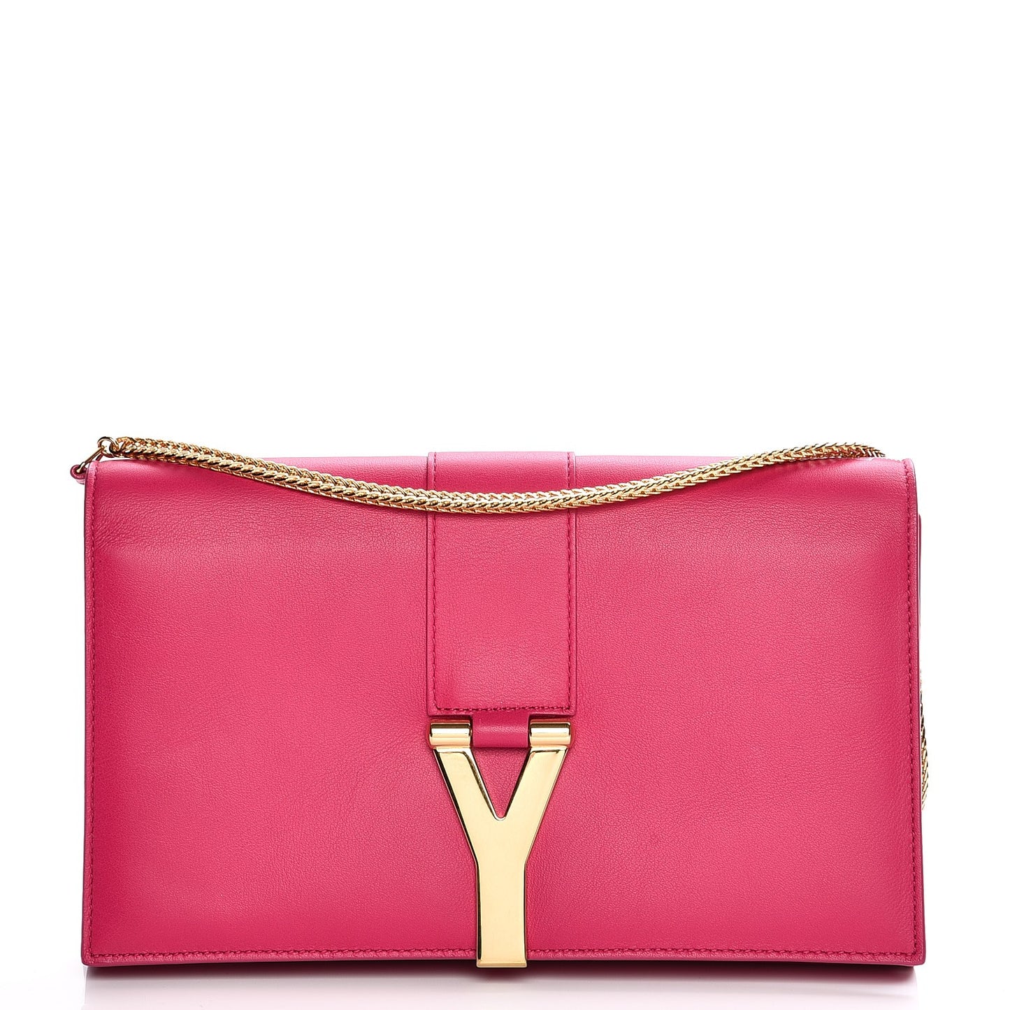 Calfskin Classic Y Ligne Chain Wallet Bubblegum