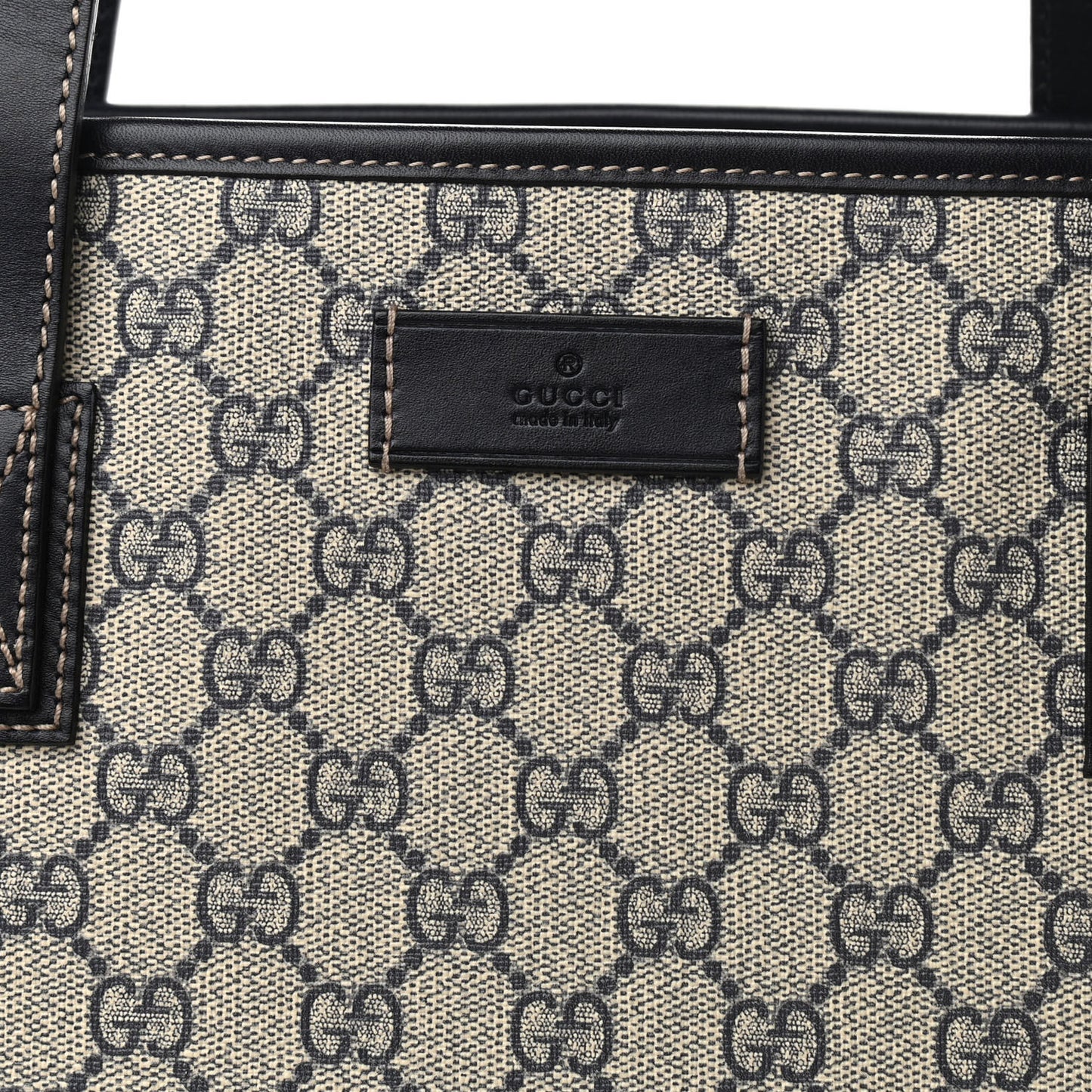 GG Supreme Monogram Medium Zippered Shopping Tote Navy