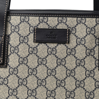 Gucci GG Supreme Monogram Medium Zippered Shopping Tote Navy 8 of 10
