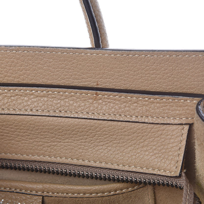 Celine Drummed Calfskin Nano Luggage Dune 8 of 15