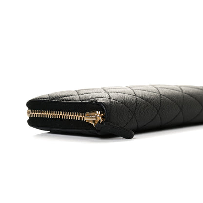 Chanel Caviar Quilted Large Gusset Zip Around Wallet Black 8 of 13