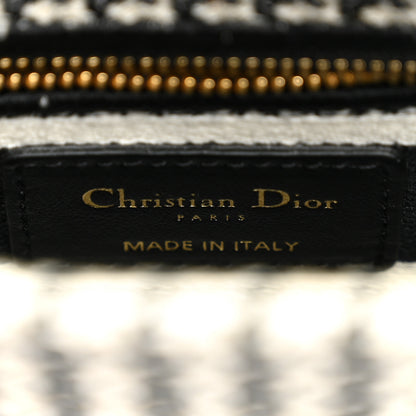 Christian Dior Canvas Houndstooth Embroidered Mini Lady D-Lite Black White 6 of 10