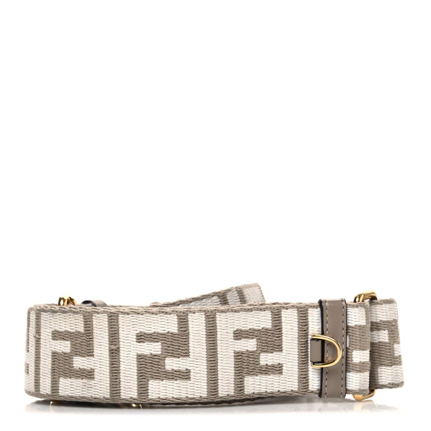 Jacquard Ribbon Vitello King FF Bi-Color Intreccio Adjustable Strap You Dove White Anthracite