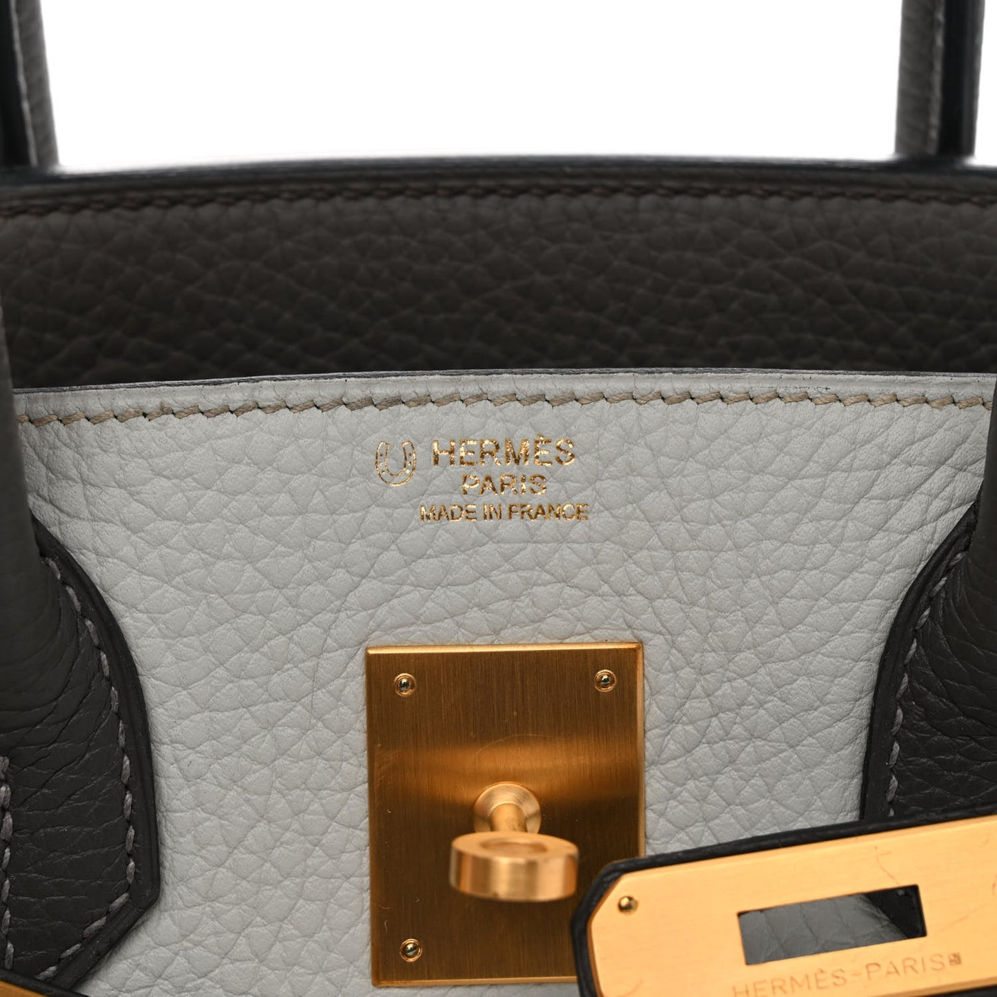 Taurillon Clemence Horseshoe Birkin 30 Gris Perle Etain Graphite