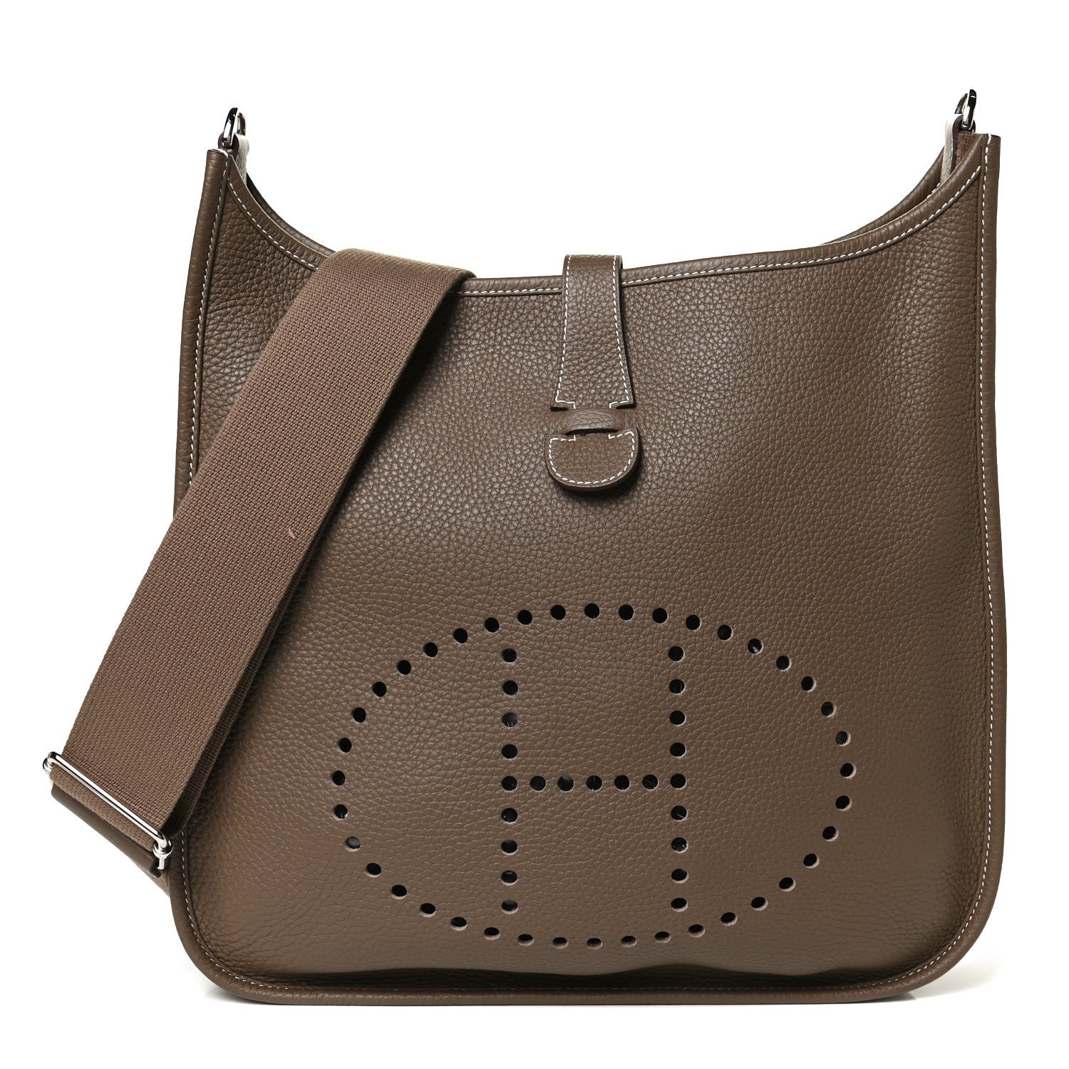 Hermes Taurillon Clemence Evelyne III GM Etoupe 1 of 12