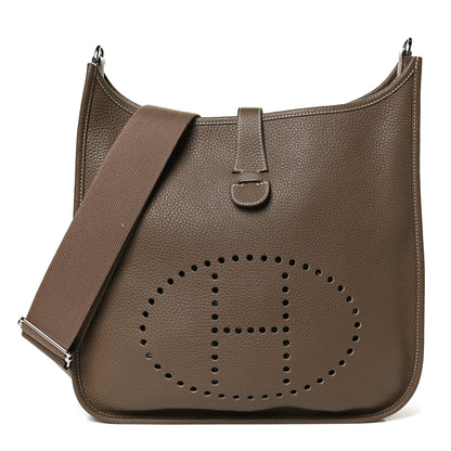 Hermes Taurillon Clemence Evelyne III GM Etoupe 1 of 12