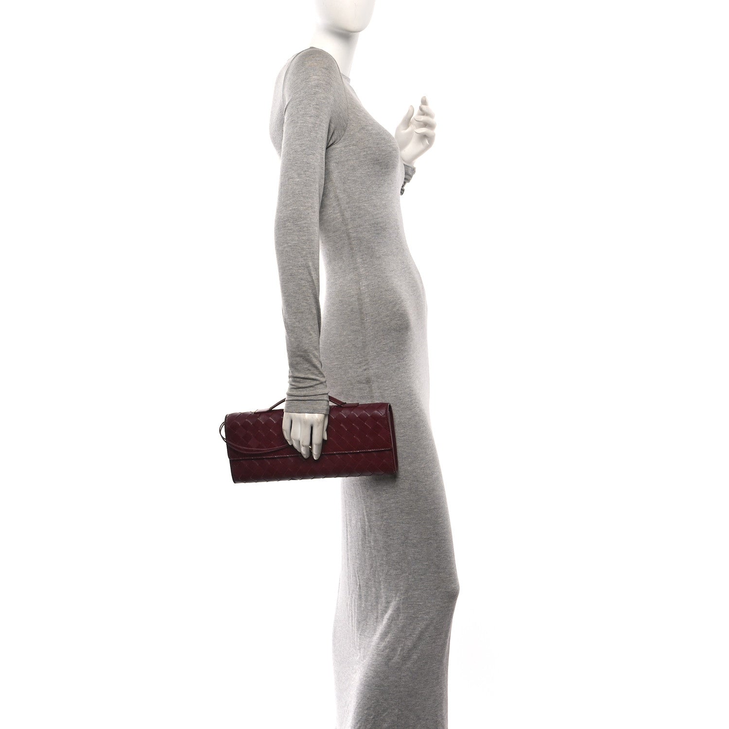 Bottega Veneta Nappa Intrecciato Long Andiamo Top Handle Clutch Barolo 2 of 10