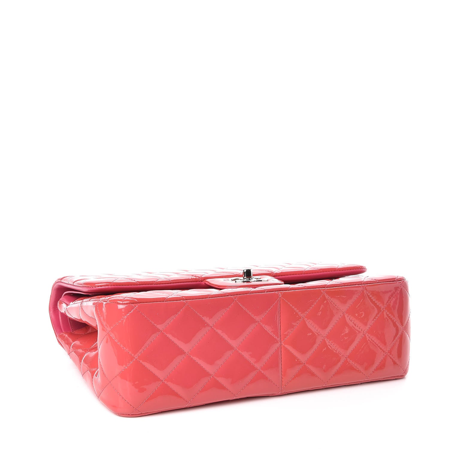 Chanel Patent Quilted Jumbo Double Flap Pink 4 of 12
