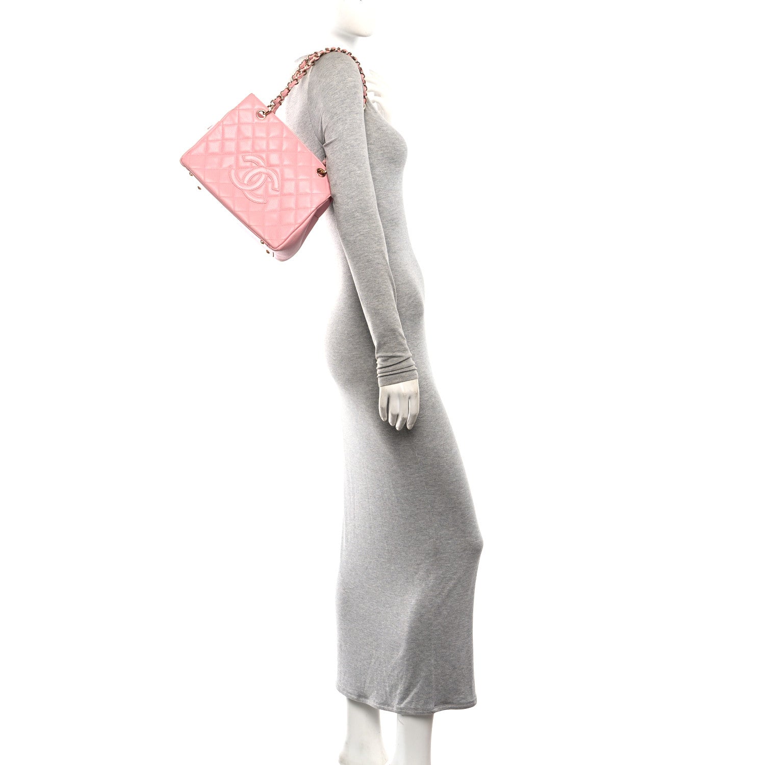 Chanel Caviar Quilted Petit Timeless Shopping Tote PTT Pink 2 of 10