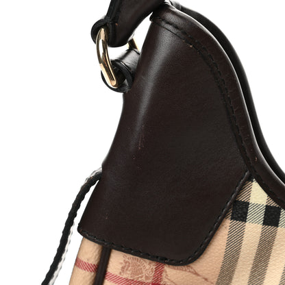 Burberry Haymarket Check Small Brooklyn Hobo Brown 15 of 17