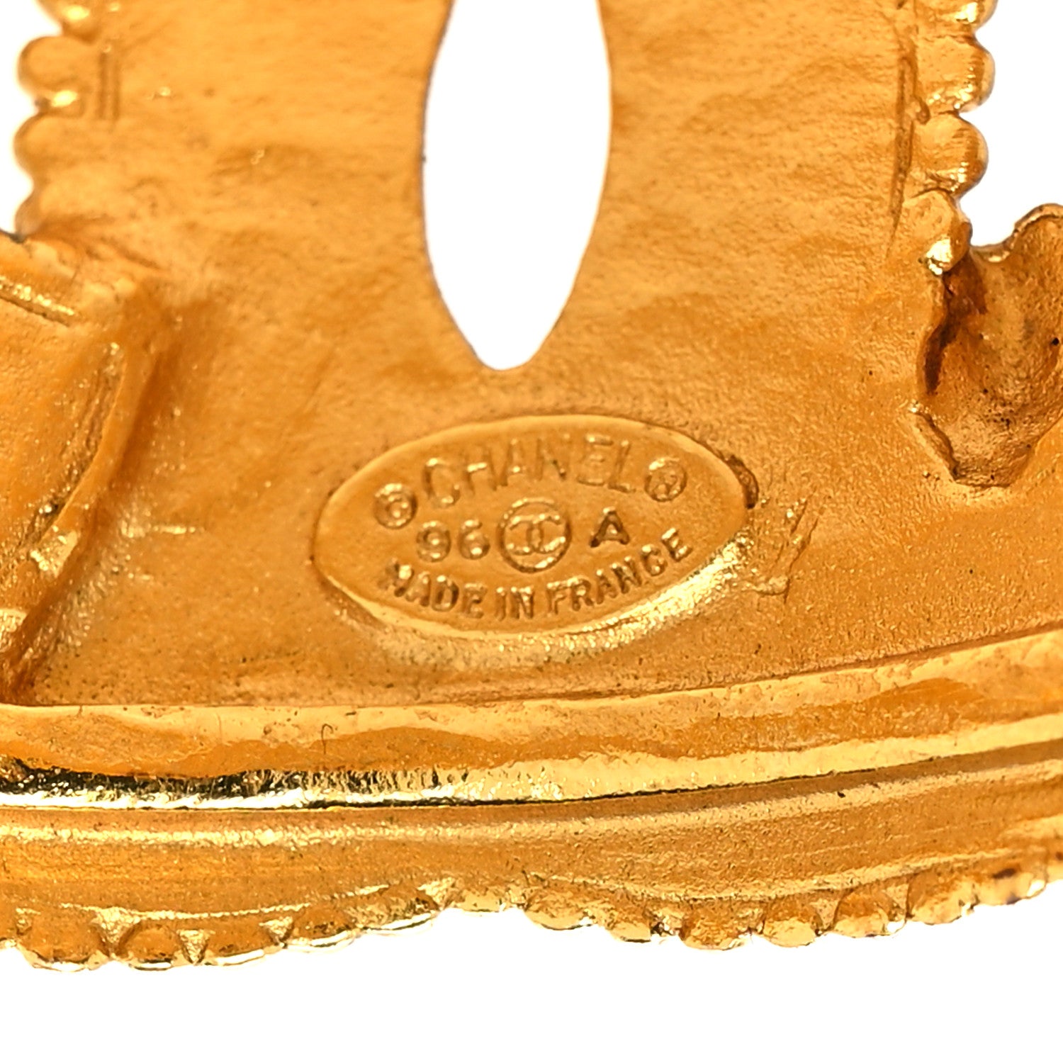 Chanel Metal CC Logo Link Wide Bangle Bracelet Gold 4 of 4